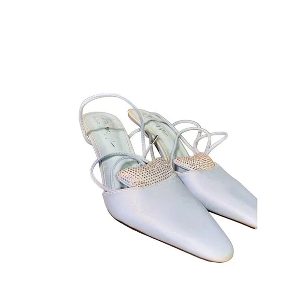 Nasty Girl Blue Gladiator Heels Women Size 5 - Picture 4 of 13